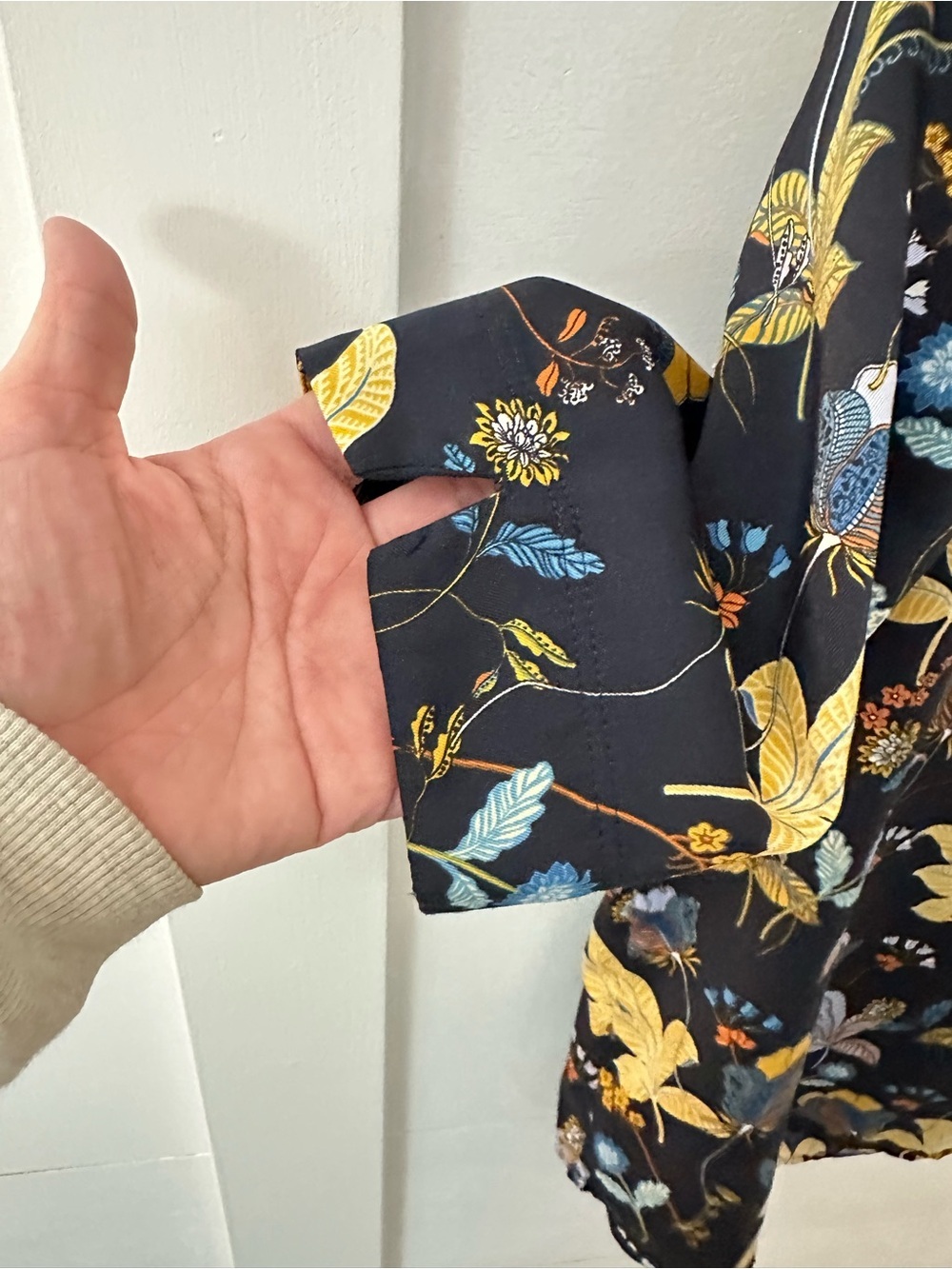Loft M floral 1/2 sleeve large floral classic workwear polyester blouse - Picture 5 of 12